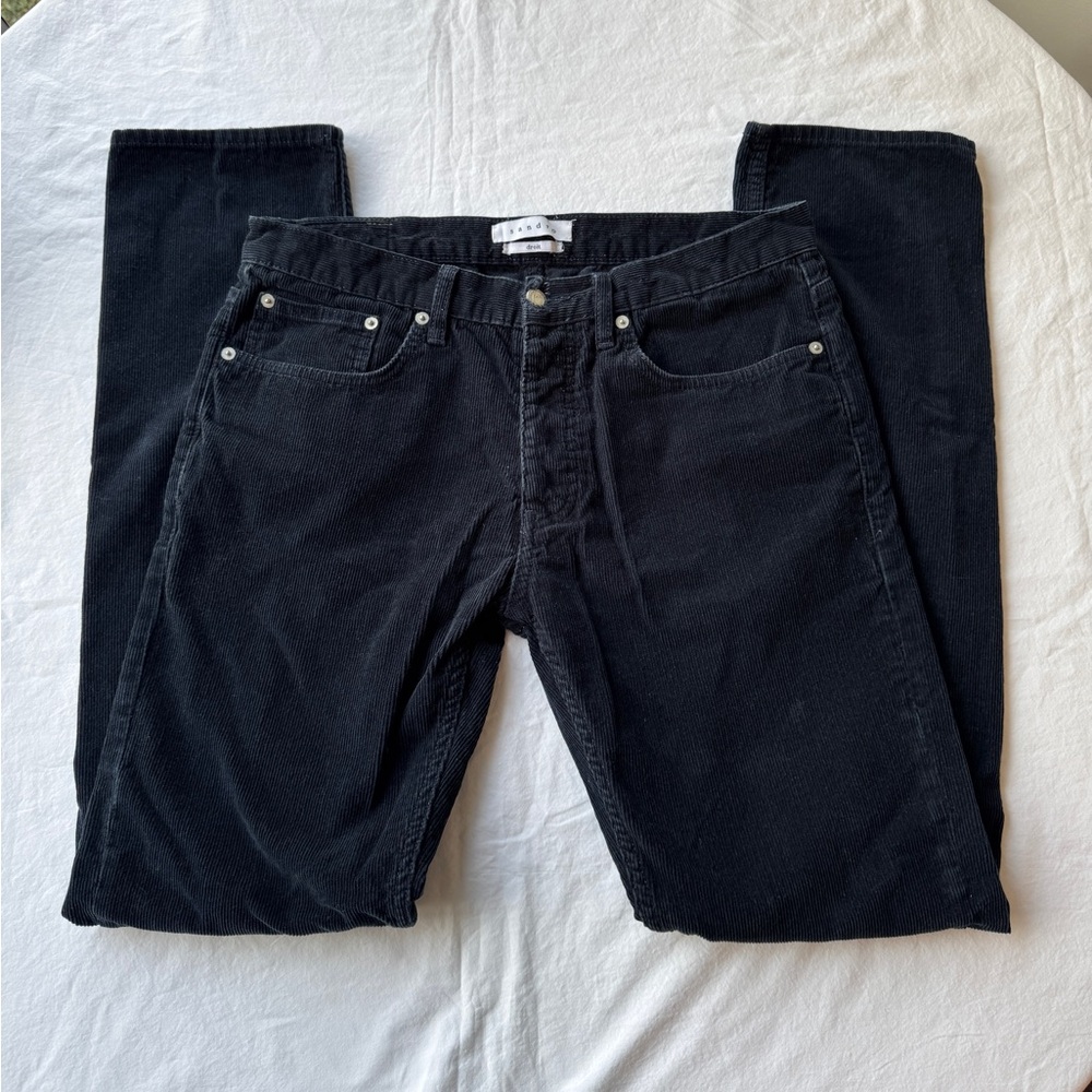Sandro Navy Blue Corduroy Men's Pants